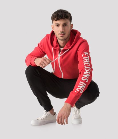 ADAM OUT HOODIE JOGGING TOP, RED