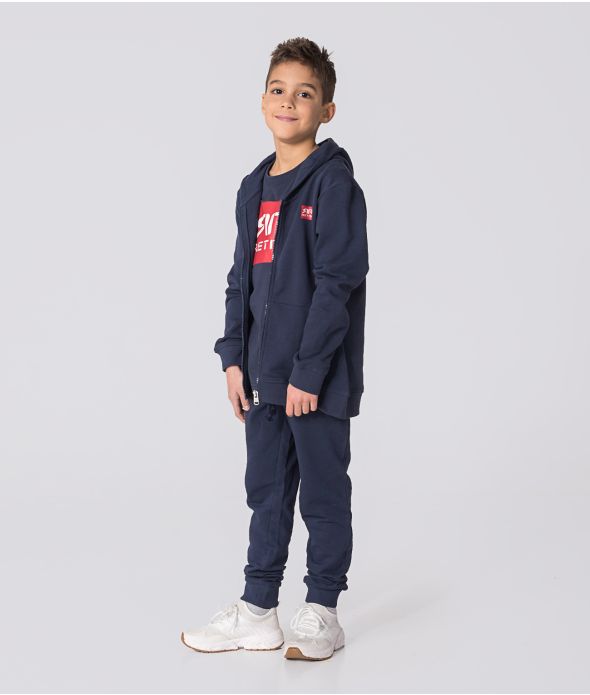 GYEREK CIPZÁRAS PULÓVER, KÉK