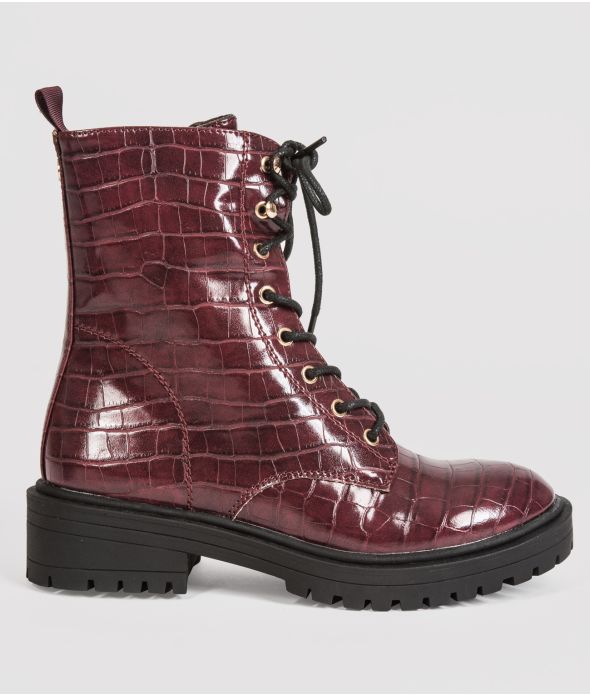 XIMENA BOOTS, BURGUNDY