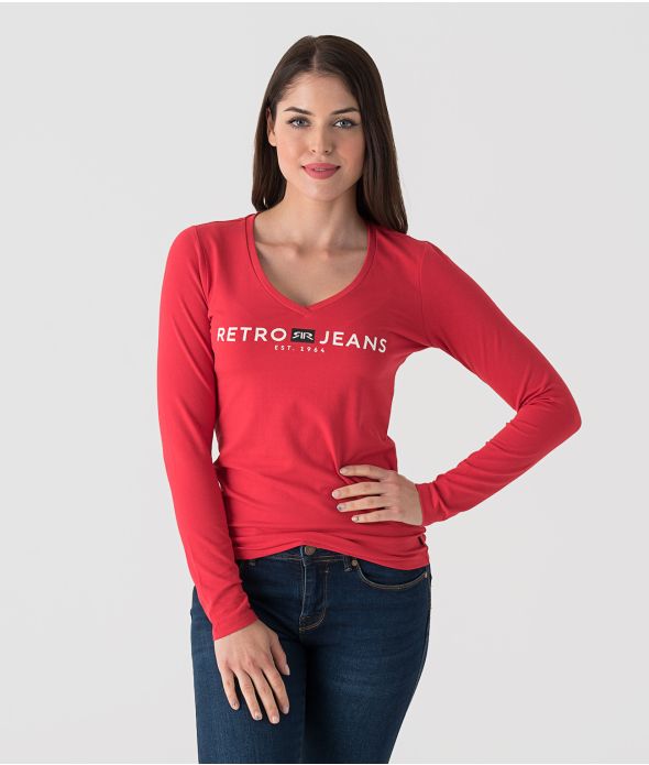 EMERSON LONG L.S.TOP, RED