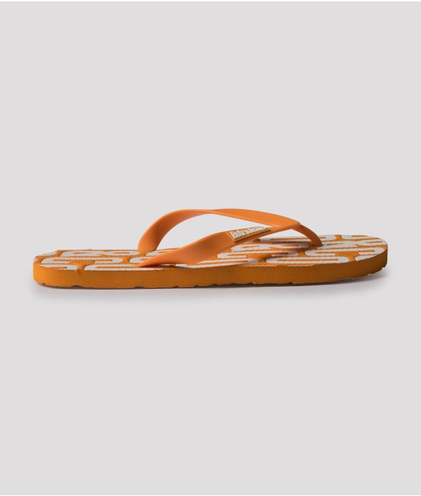 SURFBOARD 22 PRINT FLIP FLOP, ORANGE