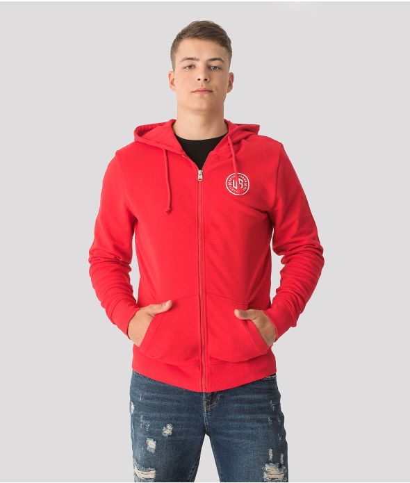 BARABAR ZIPUP HOODIE OUT JOGGING TOP, RED