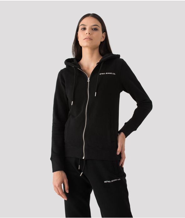 NASHVILLE ZIP JOGGING TOP, BLACK