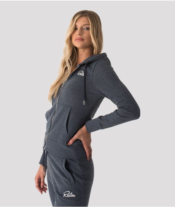 ROSEVILLE ZIP JOGGING TOP, NAVY MARL