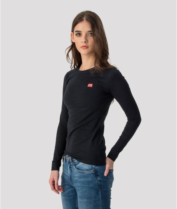 ELIZABETH LONG ROUND L.S.TOP, BLACK