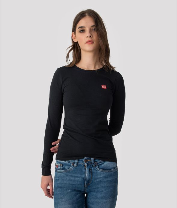 ELIZABETH LONG ROUND L.S.TOP, BLACK