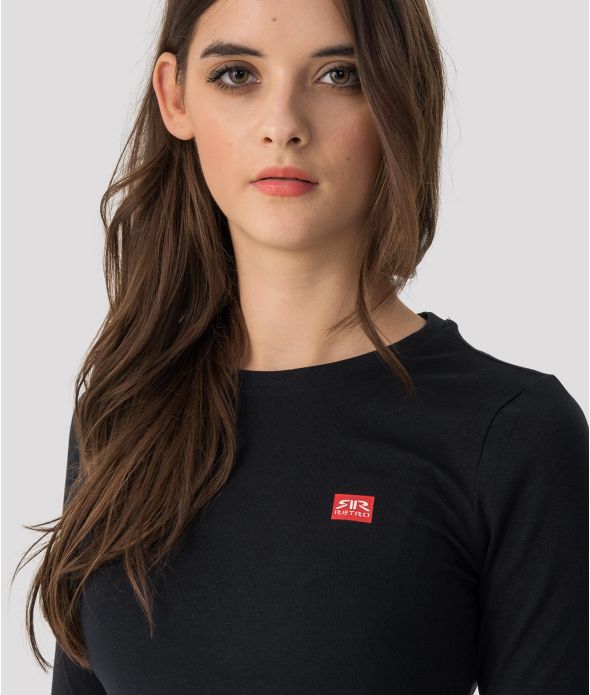 ELIZABETH LONG ROUND L.S.TOP, BLACK