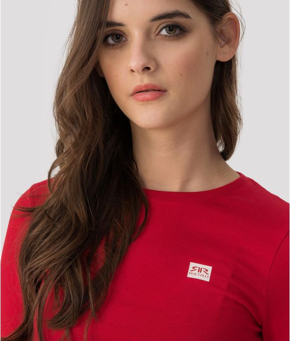 ELIZABETH LONG ROUND L.S.TOP, RED