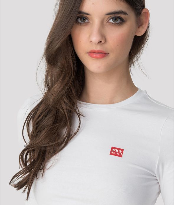 ELIZABETH LONG ROUND L.S.TOP, WHITE