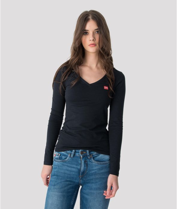 ELIZABETH LONG V L.S.TOP, BLACK