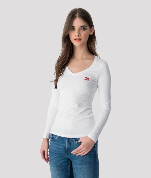 ELIZABETH LONG V L.S.TOP, WHITE