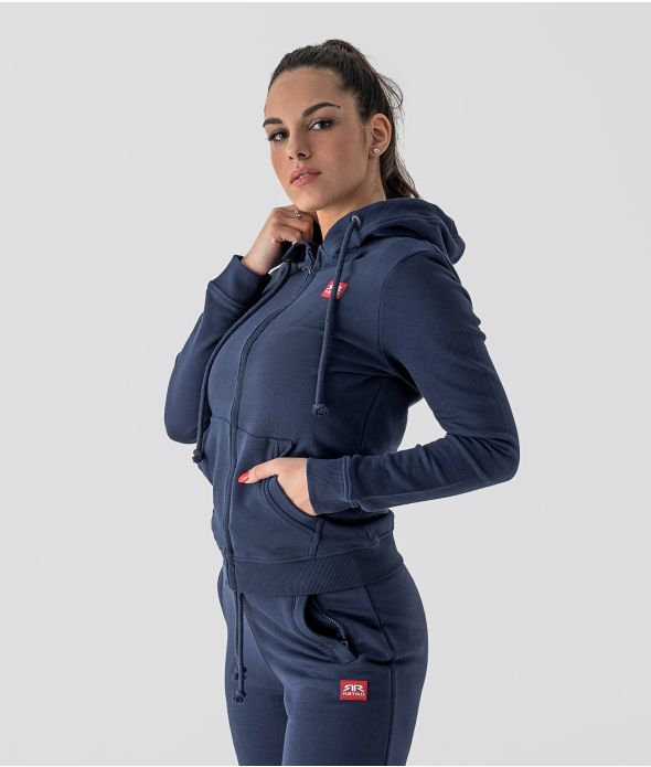 MYANNA ZIP JOGGING TOP, DARK BLUE