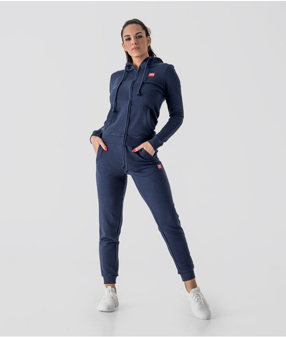 MYANNA ZIP JOGGING TOP, DARK BLUE