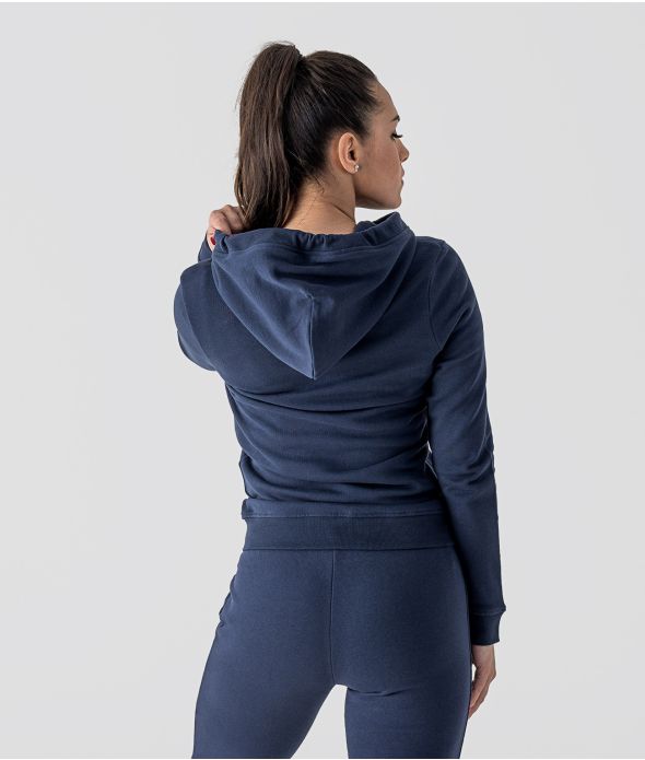 MYANNA ZIP JOGGING TOP, DARK BLUE