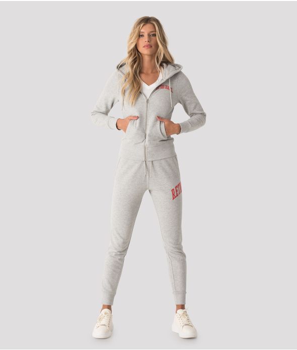 STANFORD ZIP JOGGING TOP, GREY MELANGE