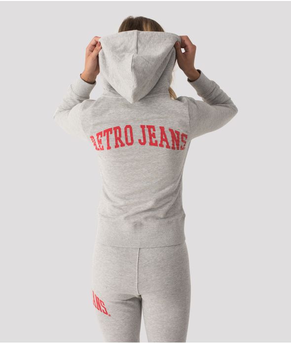 STANFORD ZIP JOGGING TOP, GREY MELANGE