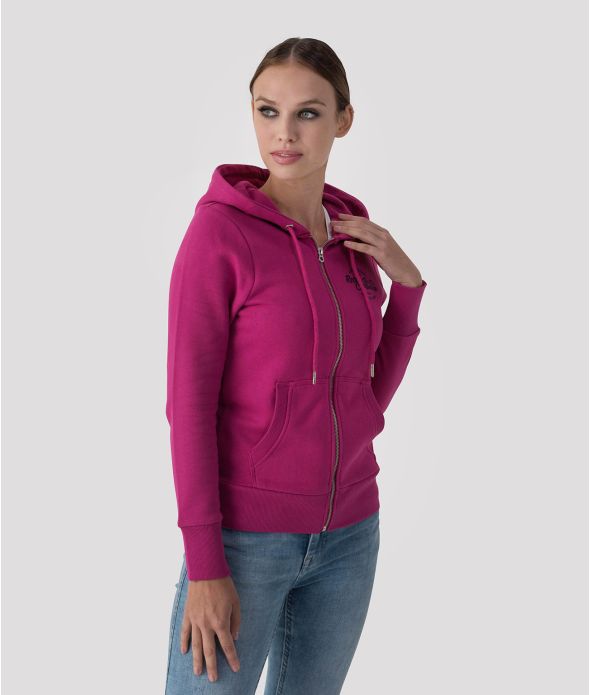 SYRACUSE ZIP HOODIE JOGGING TOP, FUCHSIA