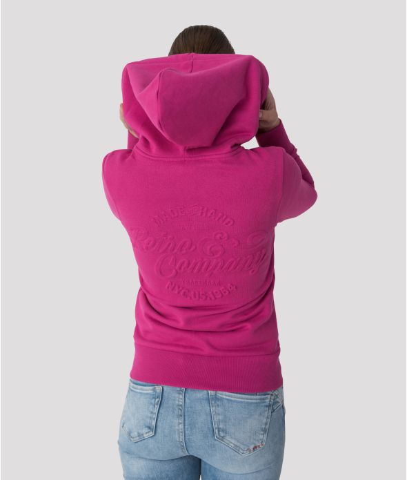 SYRACUSE ZIP HOODIE JOGGING TOP, FUCHSIA