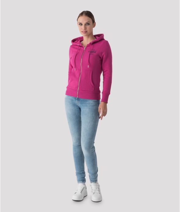 SYRACUSE ZIP HOODIE JOGGING TOP, FUCHSIA