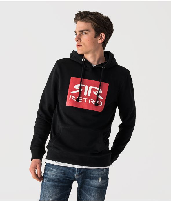 CHIEF HOODIE JOGGING TOP, BLACK