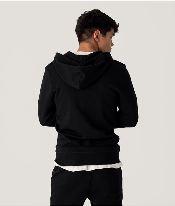 EDON FÉRFI CIPZÁROS KAPUCNIS PULÓVER, FEKETE