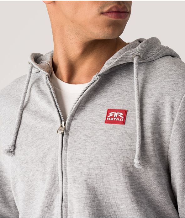 EDON FÉRFI CIPZÁROS KAPUCNIS PULÓVER, SZÜRKE