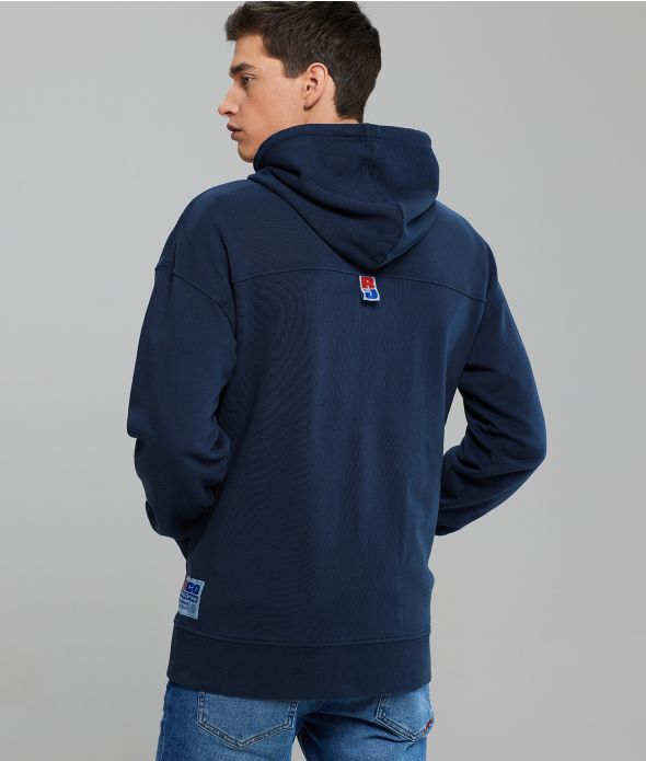 MAGURA ZIP UP HOODIE JOGGING TOP, DENIM BLUE