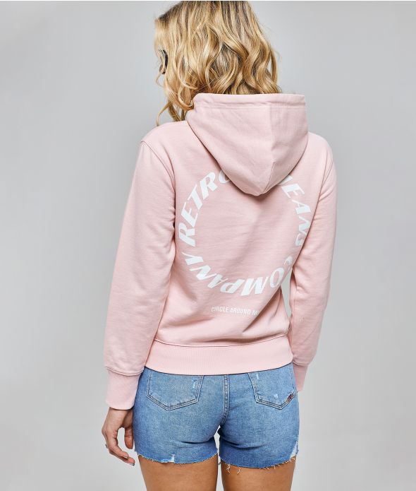 MYLNA NŐI KAPUCNIS MELEGÍTŐ PULÓVER, VILÁGOS RÓZSASZÍN