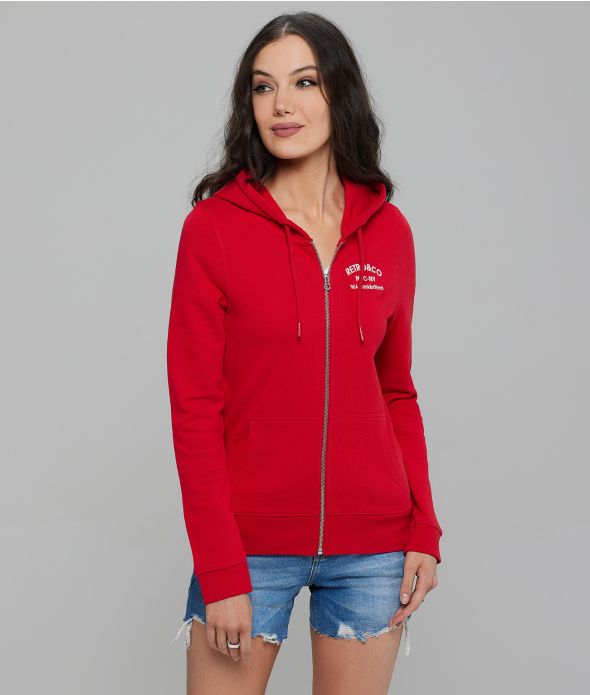 ANISE ZIP JOGGING TOP, RED