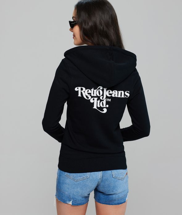 DIXIE ZIP JOGGING TOP, BLACK