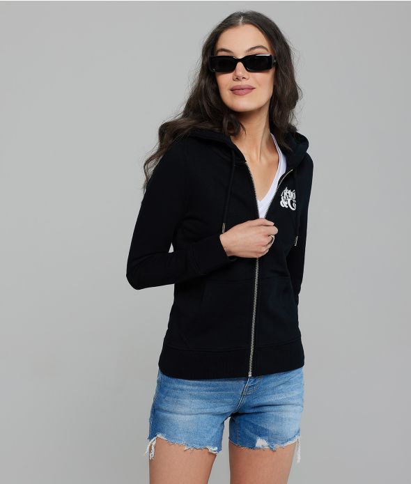 DIXIE ZIP JOGGING TOP, BLACK