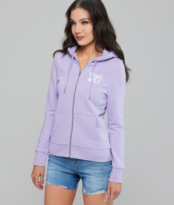 DIXIE ZIP JOGGING TOP, PURPLE