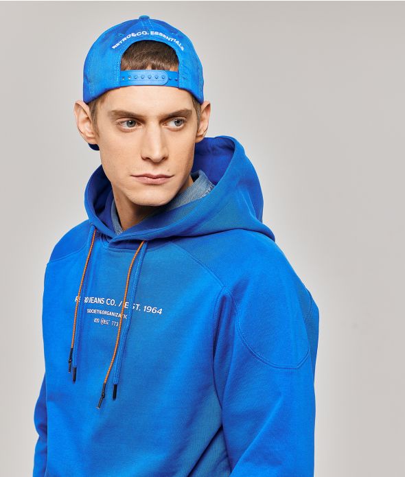 FLINDERS HOODIE JOGGING TOP, BLUE