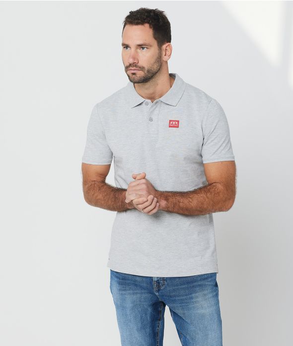 EDON POLO, GREY MELANGE