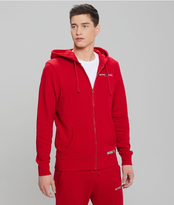 GARRET ZIP JOGGING TOP, RED