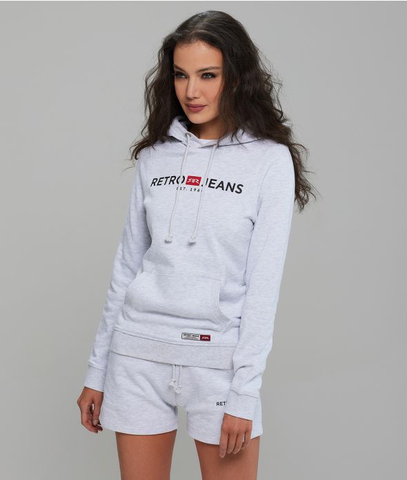 GIANNA HOODIE JOGGING TOP, OFFWHITE MELANGE