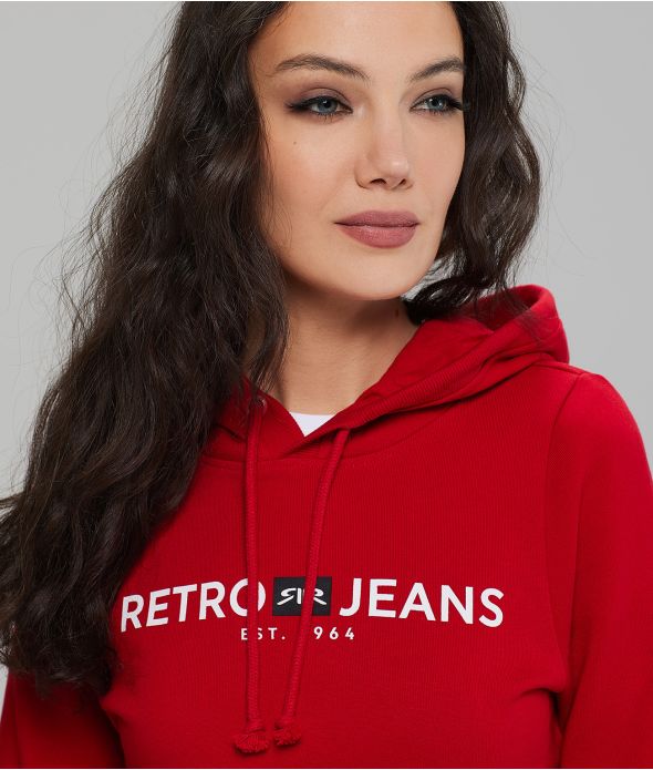 GIANNA HOODIE JOGGING TOP, RED