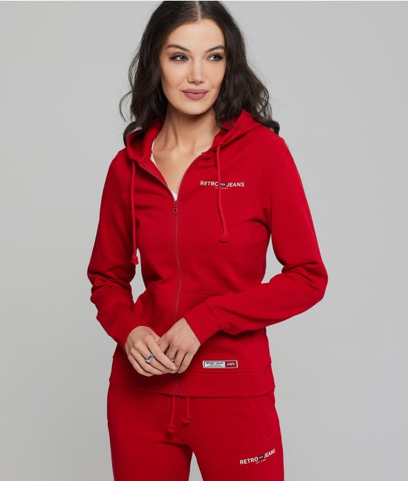 GIANNA ZIP JOGGING TOP, RED