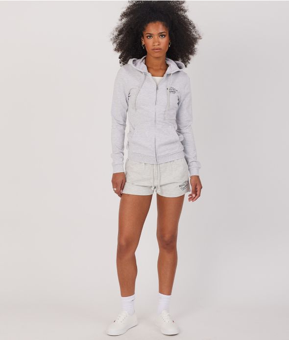 NYLAH ZIP JOGGING TOP, OFFWHITE MELANGE