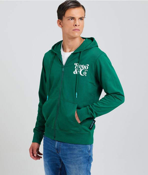 CODY ZIPUP HOODIE JOGGING TOP, GREEN