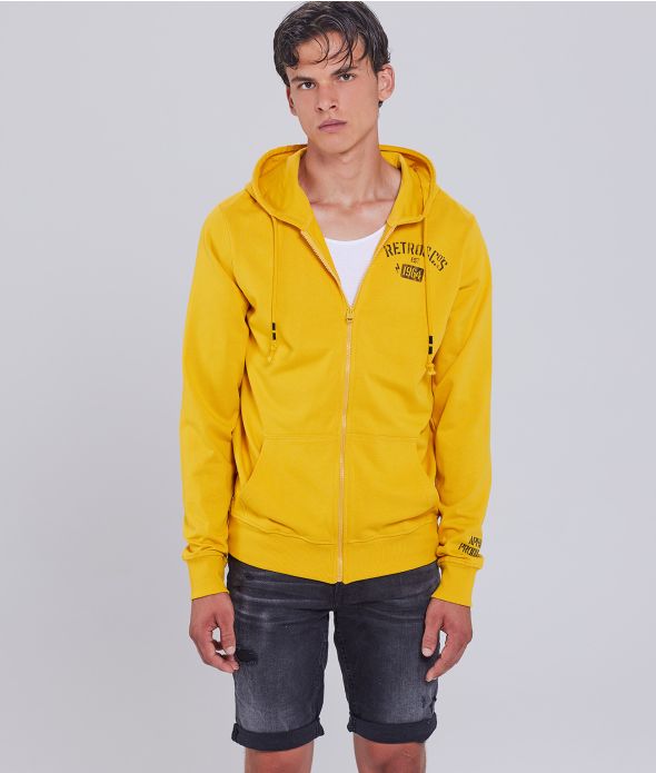 DOMICA ZIP UP HOODIE JOGGING TOP, YELLOW