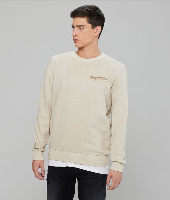 ZIGGY SWEATSHIRT JOGGING TOP, SAND