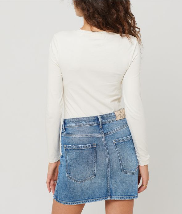 LAUREL NŐI HOSSZÚ UJJÚ PÓLÓ, FEHÉR