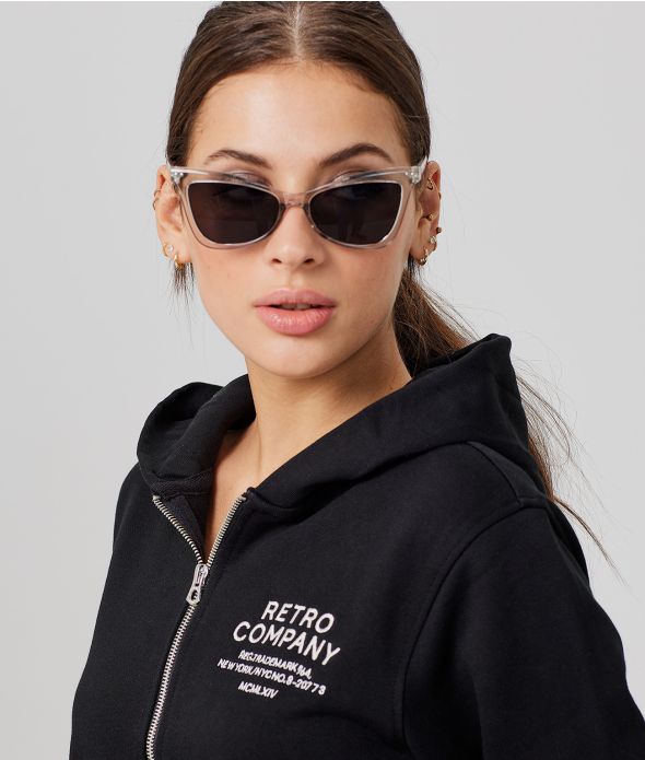 LAUREL NŐI CIPZÁRAS, KAPUCNIS PULÓVER, FEKETE