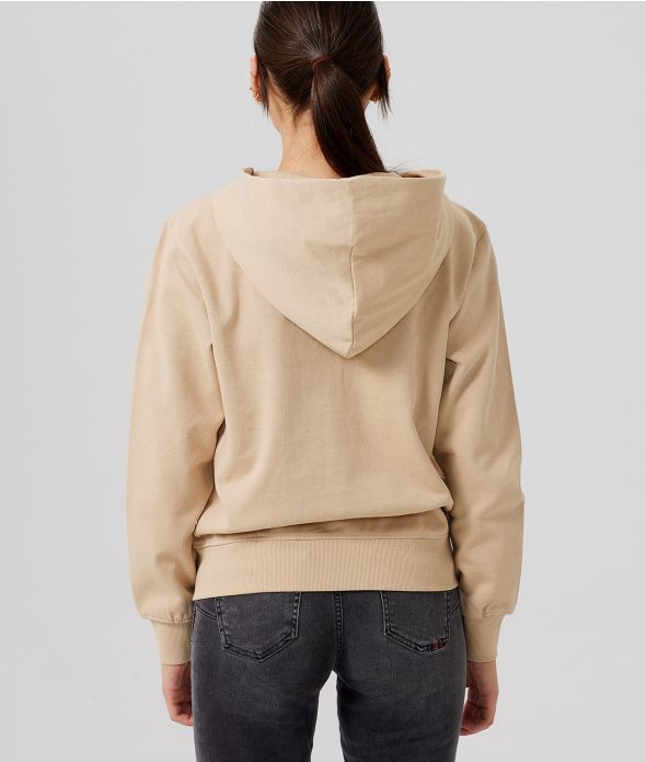 LAUREL NŐI CIPZÁRAS, KAPUCNIS PULÓVER, HOMOKSZÍNŰ