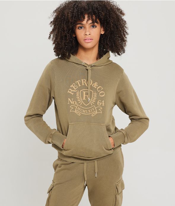 CYPRESS HOODIE JOGGING TOP, KHAKI