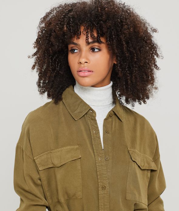 CYPRESS SHIRT DRESS, KHAKI