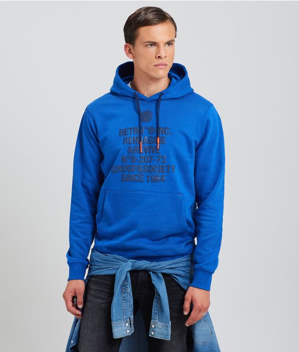 OSSIAN HOODIE JOGGING TOP, BLUE