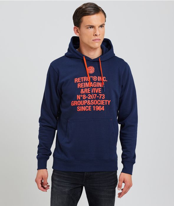 OSSIAN HOODIE JOGGING TOP, DARK BLUE