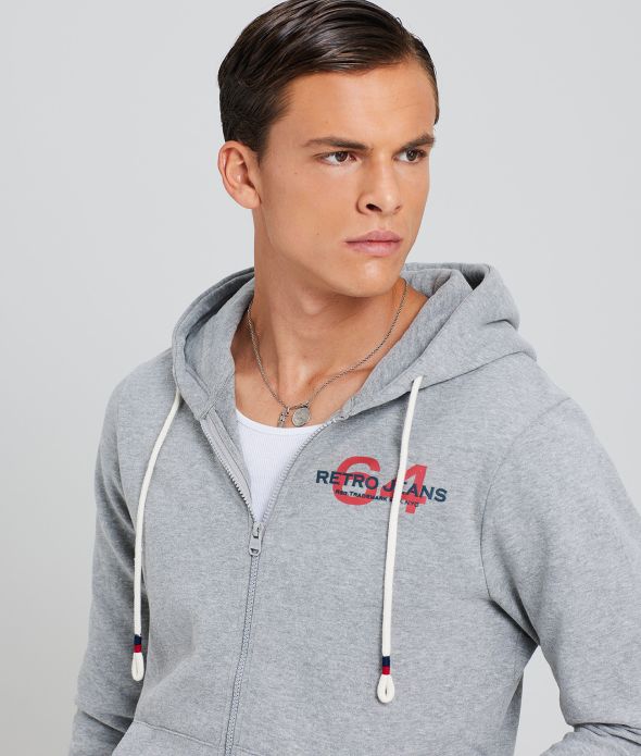 PARANA ZIPUP HOODIE JOGGING TOP, GREY MELANGE